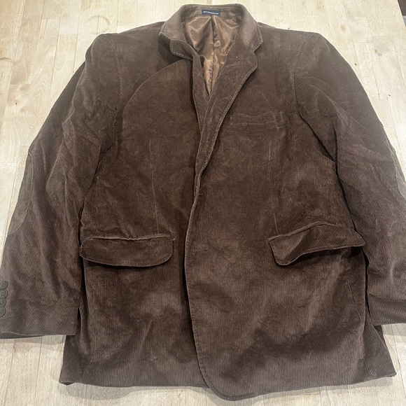 Stafford Brown Corduroy Sport Coat with Notched Lapels